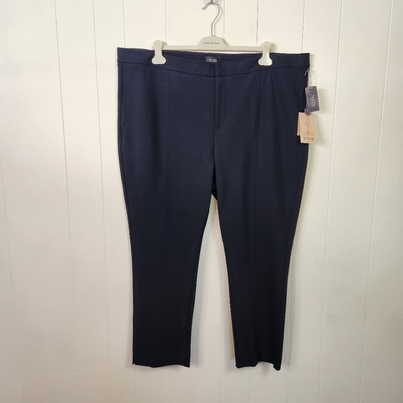 NYDJ Navy Blue Pull On Pants Slim Leg Stretchy Size 24W New NWT Office Work - Picture 2 of 9